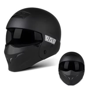 Casque de Guerrier Scorpion Noir Samouraï Moto Électrique Visage Intégral Homme Halley Rétro Casque de Moto Vintage - Product Image 6