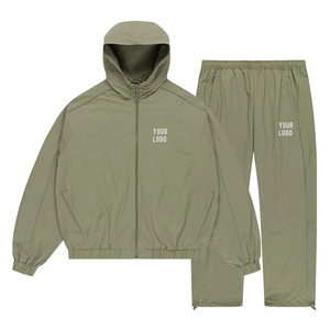 Veste coupe-vent unisexe Healy à séchage rapide avec bande réfléchissante unique, fermeture éclair, style rétro léger, survêtement de sport - Product Image 4