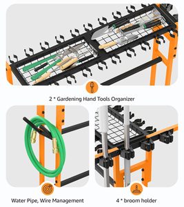 Organizzazione Garage con ruote per esterni Gargen cantiere attrezzi Organizer carrello porta porta scopa porta porta pala e rastrello - Product Image 5