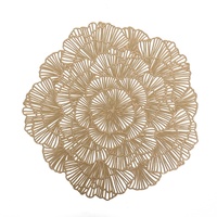Hongbo — set de napperon métallique en vinyle, en forme de fleur, feuille de Ginkgo, pour décoration de Table, à usage quotidien, PVC