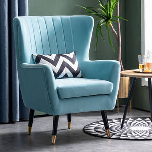 AC168 Luxe Bois Poltronas Mesa De <span class=keywords><strong>Cha</strong></span> Velours Accent Tissu Bras Canapé Unique <span class=keywords><strong>Or</strong></span> Chaise Longue Pour Salon - Product Image 5