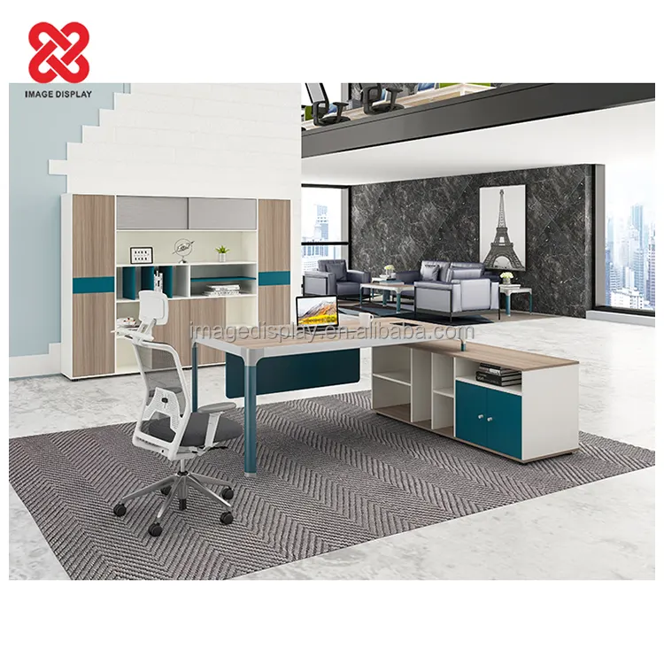 Factory wooden office furniture Wholesale Cheap office desk Modular luxury desk office furniture L criminal computer desk