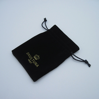 Sac de poche à cordon en velours de haute qualité pour colliers de pierres précieuses montres anneaux de lunettes-stockage recyclable impression de Logo personnalisé
