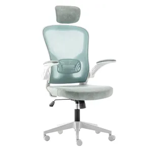Продажа с завода, роскошные белые поворотные эргономичные сетчатые офисные стулья с высокой спинкой, вращающийся игровой стул для персонала