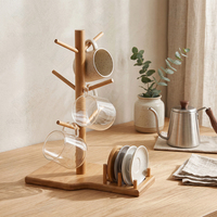 Support de présentation en bambou pour comptoir et table, pour ustensiles à café et thé, organisateur de cuillères de service, accessoire