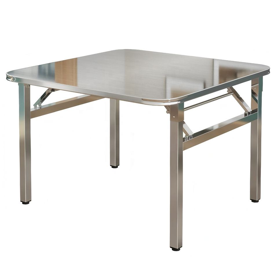 Lightweight Portable Stainless Steel Folding Table Outdoor Camping Picnic Bbq Coffee Table Rust-resistant Patio Garden Furniture