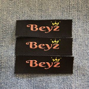 Etiquetas tejidas con logotipo personalizado, <span class=keywords><strong>cinta</strong></span> de algodón Jacquard, dobladillo, <span class=keywords><strong>para</strong></span> <span class=keywords><strong>ropa</strong></span> - Product Image 4