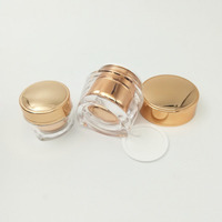 Pot en acrylique rond ODM 15g 50g, pot blanc doré, conteneur vide, pot à crème en plastique, emballage cosmétique, flacon / pot à crème pour le soin du visage