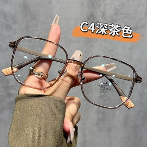 Monture de lunettes optiques carrées C2 noir brillant gris, anti-lumière bleue UV400, unisexe, TR90, monture intégrale, taille moyenne - Product Image 5