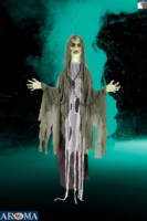 AROMA Homme Animatronique Suspendu Grandeur Nature pour Halloween avec Effet Lumineux pour des Décorations d'Halloween Effrayantes et des Maisons Hantées