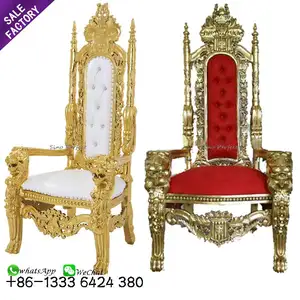 Conjunto de sofá de tecido vermelho de leão, atacado, pedicure, ouro, cadeira, banquete royal, conjunto de móveis de casamento