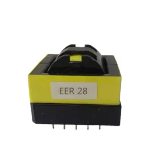 Bobina de choque de alisado de cobre EER28 de alta frecuencia personalizada, transformador reductor de potencia de salida única de 28 voltios