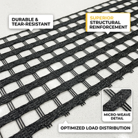 Géogrille biaxiale en HDPE haute résistance, utilisée pour le renforcement des fondations des routes rurales et le traitement anti-déformation du sol
