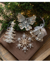 Pendentifs flocons de neige en acrylique à paillettes transparentes, décorations suspendues pour sapin de Noël, fournitures de décoration pour fête de Noël