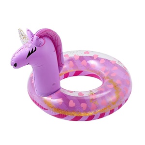 Unicorn bên hồ bơi inflatablfoot câu cá kayakat Lạm Phát Bơi Floaty hồ bơi Đồ chơi vòng bơi với sequins màu xanh 2fun summ12 - Product Image 2