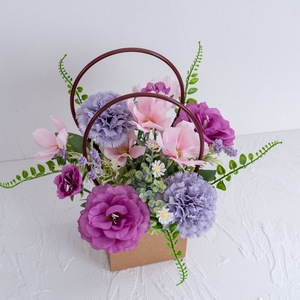 CallaFloral Bouquet de fleurs artificielles à tenir à la main Violet Rose Décoration de mariage CF01464 - Product Image 3