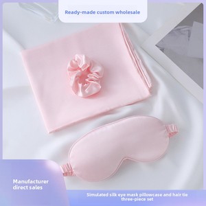 Ensemble de sommeil en soie satinée végétalienne, taie d'oreiller soyeuse avec chouchous et <span class=keywords><strong>masque</strong></span> <span class=keywords><strong>pour</strong></span> les <span class=keywords><strong>yeux</strong></span> <span class=keywords><strong>pour</strong></span> les cheveux et <span class=keywords><strong>la</strong></span> peau - Product Image 3