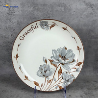 Assiettes rondes en céramique à motifs floraux vintage, mandala rose bleu blanc, assiettes décoratives en porcelaine pour la table à manger à la maison