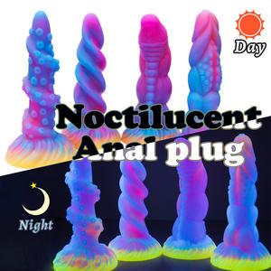 Frauen Glow in the Dark Silikon Sexspielzeug Anal Spielzeug mit Saugnapf Riesige Schraube Butt Plug Dragon <span class=keywords><strong>Strap</strong></span>-On <span class=keywords><strong>Dildo</strong></span> - Product Image 6