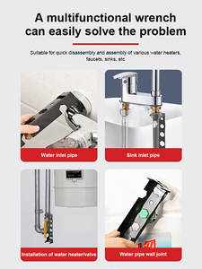 Llave Sanitaria Multifuncional de 12 Pulgadas al por Mayor con Manguito Metálico Líder para Desmontaje de Tuberías de Suelo Pélvico y Fontanería de Baño - Product Image 2