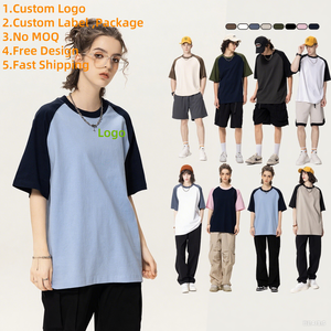 DTG,Puff Printed Solid Men's & Women's Vintage Raglan Sleeve T-Shirt 270G Heavy Cotton <span class=keywords><strong>Manga</strong></span> corta Ins Fashion Brand Loose Fit - Product Image 1