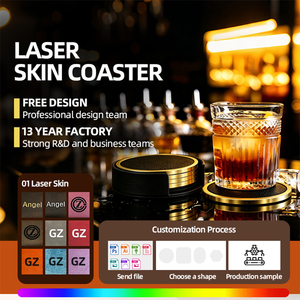 Sous-verre en cuir gravé au laser, artisanal, qualité supérieure, décoration pour bar, hôtel, restaurant, prix de gros, directement de l'usine, best-seller - Product Image 4