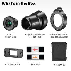 Godox AK-R21 프로젝션 부착 렌즈 Godox AD200Pro AD100Pro V1 플래시 LC30 ML30 빛에 대한 라운드 헤드 프렌 넬 헤드 슬라이드 키트 - Product Image 2