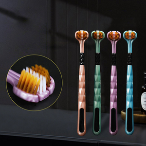 Wholesale OEM 360&deg; Three Side Soft Bristle Toothbrush for Adults <strong>Tongue</strong> <strong>Cleaner</strong> 3D Teeth Deep Cleaning Toothbrush - Product Image 1