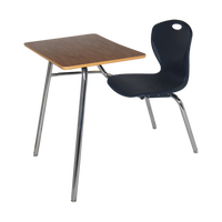 Meubles de classe pour collège, siège en plastique, plateau de table en bois, chaise d'étudiant avec table