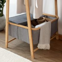 Bambus-Kleiderständer mit Regalen, Umweltfreundlich, Langlebig, Modern, für Kinder und Erwachsene, Schuh- und Mantelablage