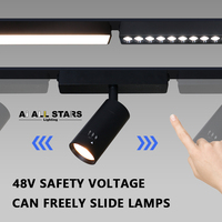 Système de rail lumineux magnétique fin de 6 mm, noir et blanc, ultra fin, montage en surface au plafond, rail LED linéaire, spot magnétique