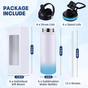 Paquete de 25 vasos de sublimación a granel 20oz vasos de acero inoxidable de doble pared rectos delgados con asa portátil Caja individual - Product Image 2