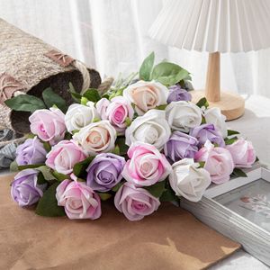 Roses artificielles CallaFloral, branche unique, blanc, rose, violet, décoration de mariage, style INS - Product Image 1