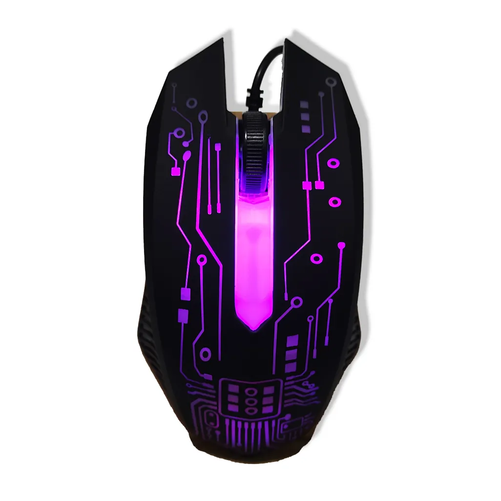 2023New Cheap 4 Color LED Light 1000 DPI Wired USB Ergonomic Gaming Mouse for Gamer