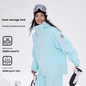<span class=keywords><strong>Veste</strong></span> <span class=keywords><strong>de</strong></span> <span class=keywords><strong>ski</strong></span> pour <span class=keywords><strong>femme</strong></span> à 3 couches imperméable à fermeture éclair à capuche à séchage rapide épaisse et chaude pour adulte Hiver en plein air Snowboard Cyclisme - Product Image 1