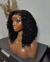 Perruque bouclée profonde indienne birmane naturelle, 100 % cheveux humains vierges, afro crépu bouclé, perruque frontale HD en dentelle pour femmes noires