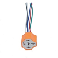 Base de Relé de Cobre para Coche, 5 Pines, 5.6 Pulgadas de Longitud de Cable, Enchufe de Terminal, Base de Relé de Baquelita, 12V 5 Pines 40A, Relé para Coche