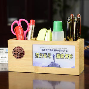 収納ボックスクリエイティブウッドKカップ収納ボックスパーペチュアルカレンダー付きオフィス文房具工芸ペンホルダー - Product Image 4