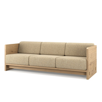 Ensemble de canapés sectionnels modernes pour salon, design nordique, en tissu danois rembourré, 3+2+1 places, base en bois, pour villa