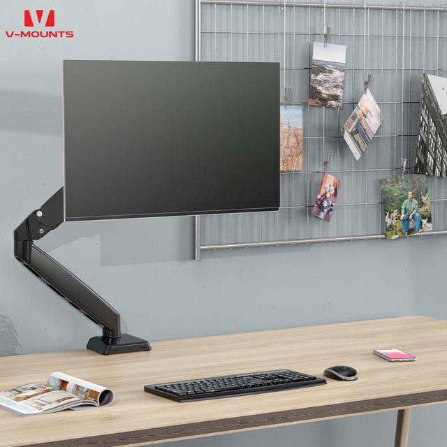 V-mounts Single Monitor Arm LCD Gas Spring Adjustable Wholesale Computer Monitor Stand VM-GC41