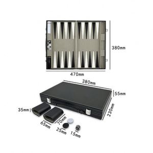 Maletín de Piel Sintética de Lujo con Logotipo Personalizado, Juego de Mesa, Estuche de Viaje Vintage para Backgammon - Product Image 4