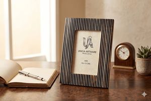 กรอบรูปเรซิ่น MDF ลายทางสีดำสุดหรู ทันสมัย สำหรับตกแต่งโต๊ะทำงานที่บ้านหรือสำนักงาน มีจำหน่ายแล้ว - Product Image 2