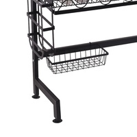 FIRST HORSE Accessoire de cuisine, étagère de rangement multifonctionnelle en métal pour évier, gain de place, noir mat, rangement pour vaisselle
