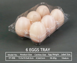Tái Chế Pet Nhựa Khay Trứng 6 Tế Bào Trứng Gà Bao Bì Trong Suốt Trứng Gà Hộp Nhựa - Product Image 5