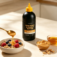 Bouteille souple en plastique de 5 oz (150 ml) de qualité alimentaire pour sauce piquante Shiracha et miel, distributeur d'huile d'olive de 500 ml avec bouchon à buse rotative, pot en PET pour beurre de cacahuète