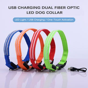 नए टिकाऊ ठोस पालतू कुत्ते कॉलर लक्जरी विरोधी चमक-इन-द-डार्क प्रशिक्षण नायलॉन सभी मौसमों में चमकती - Product Image 6