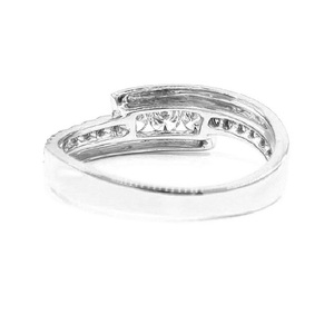 18k White Gold High Quality Classic Pave Setting Round Thin Wedding Band Rings Diamond Women Anniversary Party - Product Image 3