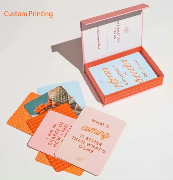 Groothandel Goedkope Aangepaste Print Inspiratie Positieve Bevestiging Kaarten Tarot Deck Game Kaart Voor Kinderen