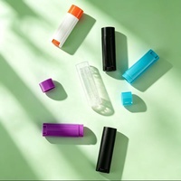 Tube de baume à lèvres transparent noir mini de 0,15 oz, vide, en plastique PP, avec bouchon à vis, pour cosmétiques, rouge à lèvres, déodorant