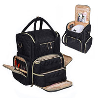 48 Porte-bouteilles Double couche Nail Bag Nail Organizer Mallette de transport Polish Storage Bag Nail Tech Bag